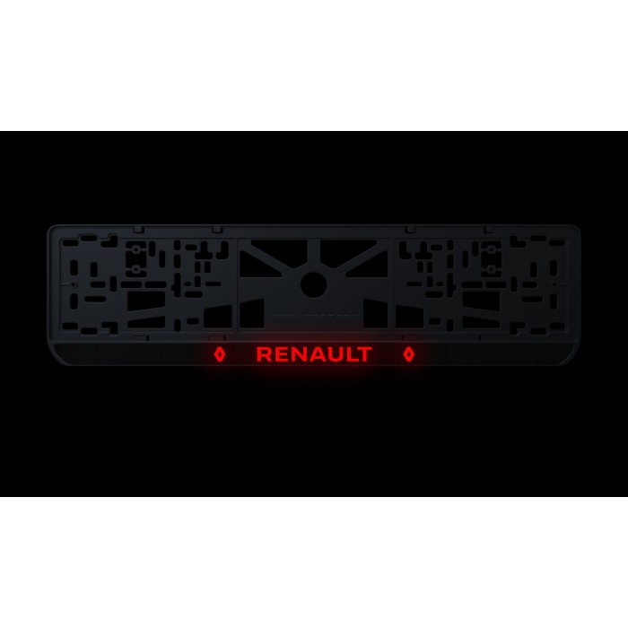 Номерна рамка Renault стиль #2 із високоякісного ABS пластику Ledos виглядає як LCD дисплей.