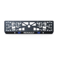 Номерна рамка Renault стиль #3 із високоякісного ABS пластику Ledos виглядає як LCD дисплей.