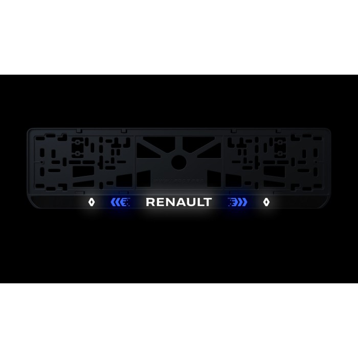 Номерна рамка Renault стиль #3 із високоякісного ABS пластику Ledos виглядає як LCD дисплей.