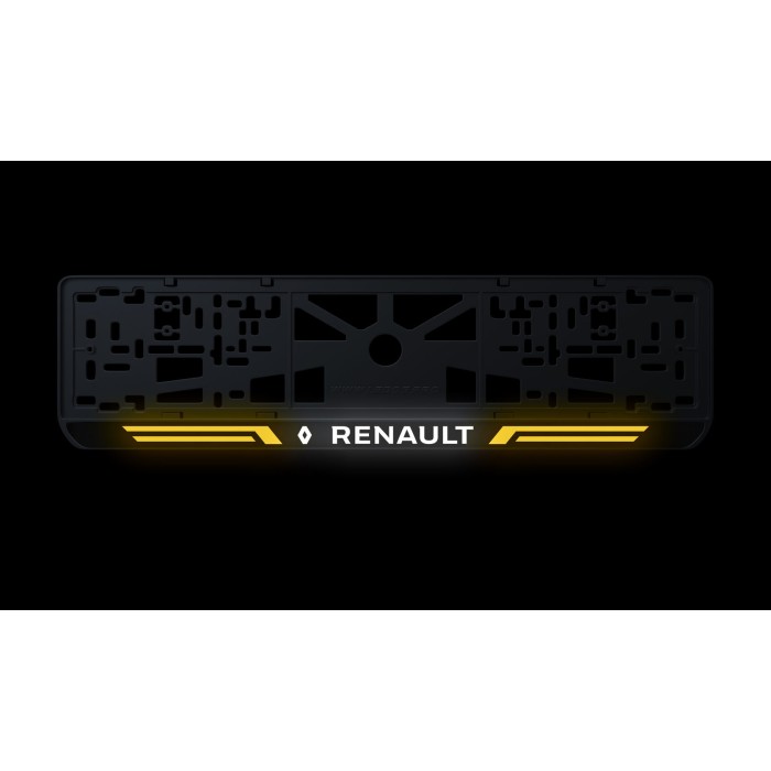Номерна рамка Renault стиль #4 із високоякісного ABS пластику Ledos виглядає як LCD дисплей.