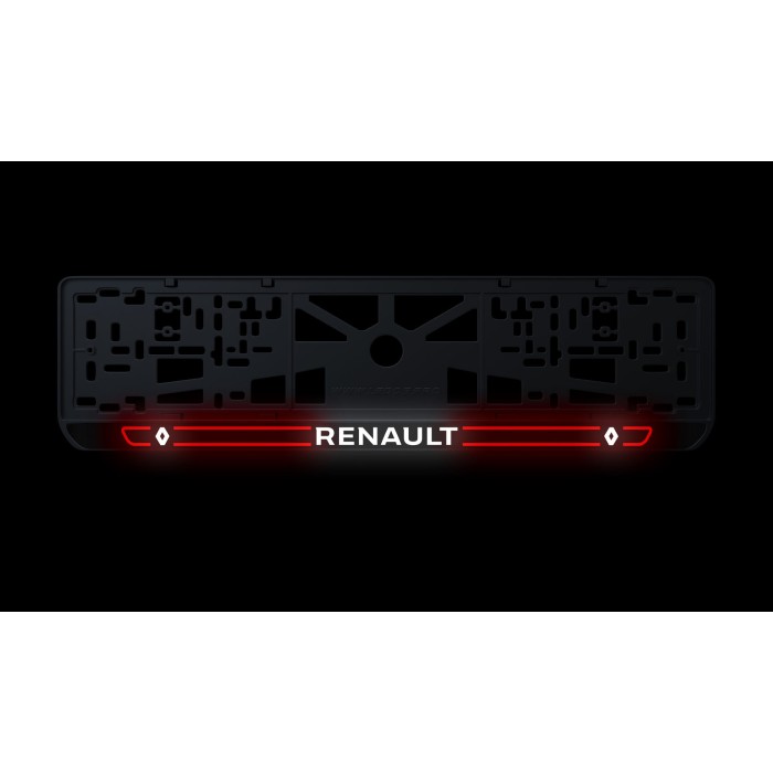 Номерна рамка Renault стиль #5 із високоякісного ABS пластику Ledos виглядає як LCD дисплей.