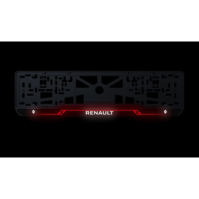 Номерна рамка Renault стиль #8 із високоякісного ABS пластику Ledos виглядає як LCD дисплей.