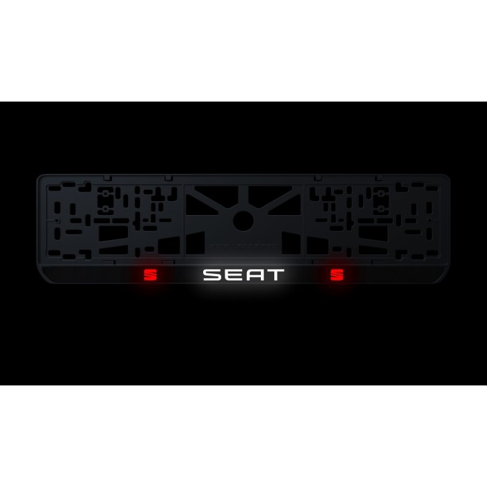 Номерна рамка Seat стиль #1 із високоякісного ABS пластику Ledos виглядає як LCD дисплей.