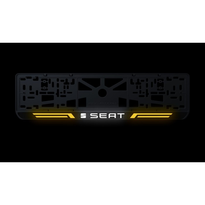 Номерна рамка Seat стиль #4 із високоякісного ABS пластику Ledos виглядає як LCD дисплей.