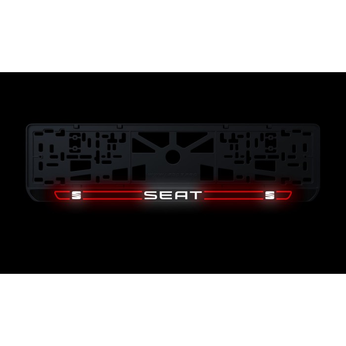 Номерна рамка Seat стиль #5 із високоякісного ABS пластику Ledos виглядає як LCD дисплей.