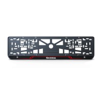 Номерна рамка Skoda стиль #8 із високоякісного ABS пластику Ledos виглядає як LCD дисплей.