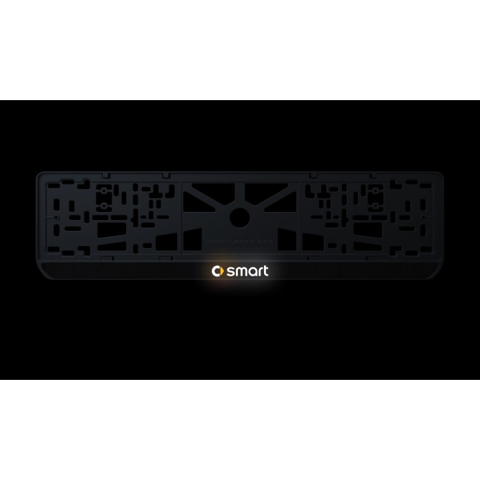 Номерна рамка Smart стиль #1 із високоякісного ABS пластику Ledos виглядає як LCD дисплей.