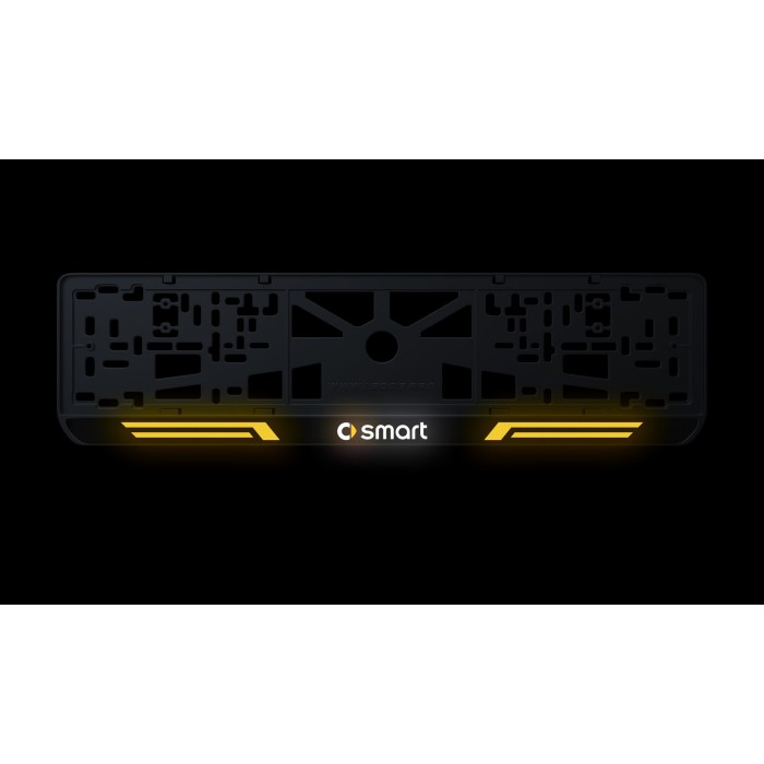 Номерна рамка Smart стиль #4 із високоякісного ABS пластику Ledos виглядає як LCD дисплей.