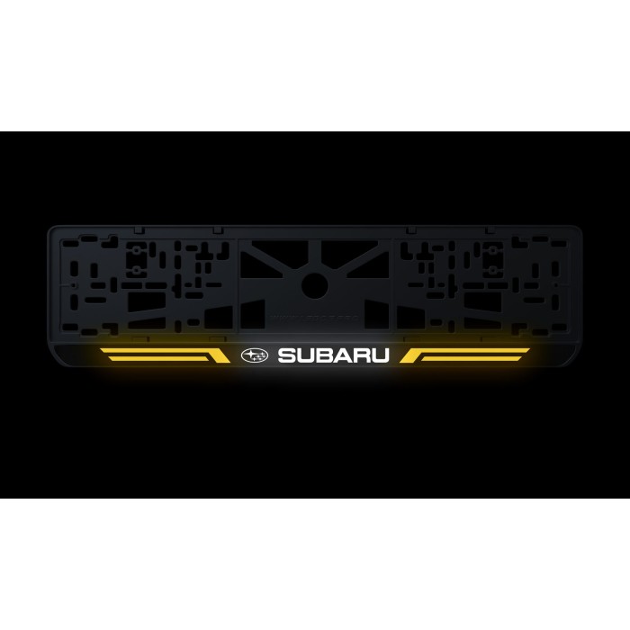 Номерна рамка Subaru стиль #4 із високоякісного ABS пластику Ledos виглядає як LCD дисплей.