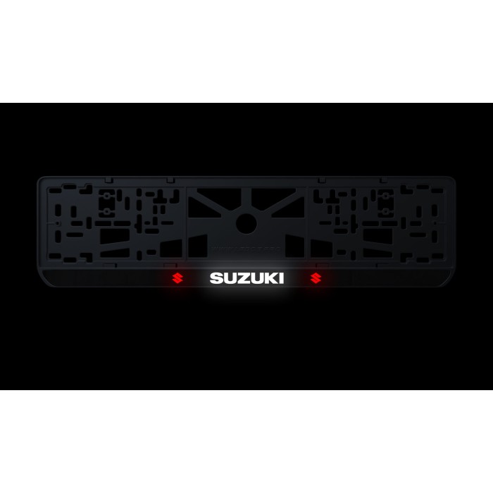 Номерна рамка Suzuki стиль #1 із високоякісного ABS пластику Ledos виглядає як LCD дисплей.