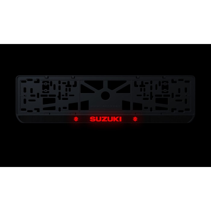 Номерна рамка Suzuki стиль #2 із високоякісного ABS пластику Ledos виглядає як LCD дисплей.