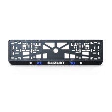 Номерна рамка Suzuki стиль #3 із високоякісного ABS пластику Ledos виглядає як LCD дисплей.