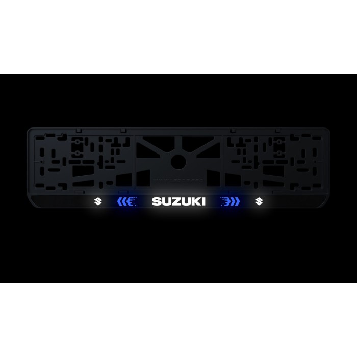 Номерна рамка Suzuki стиль #3 із високоякісного ABS пластику Ledos виглядає як LCD дисплей.