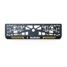 Номерна рамка Suzuki стиль #4 із високоякісного ABS пластику Ledos виглядає як LCD дисплей.