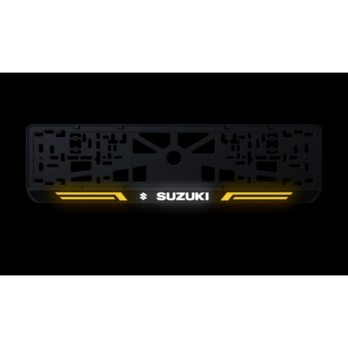 Номерна рамка Suzuki стиль #4 із високоякісного ABS пластику Ledos виглядає як LCD дисплей.