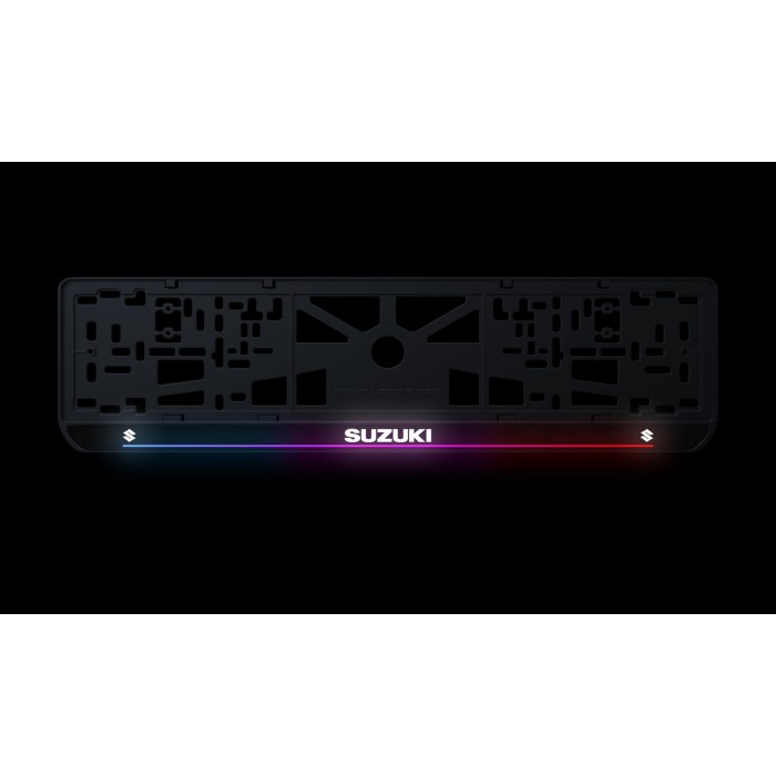 Номерна рамка Suzuki стиль #7 із високоякісного ABS пластику Ledos виглядає як LCD дисплей.