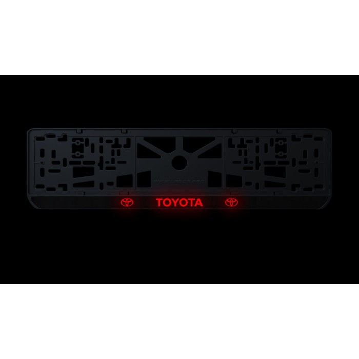 Номерна рамка Toyota стиль #2 із високоякісного ABS пластику Ledos виглядає як LCD дисплей.