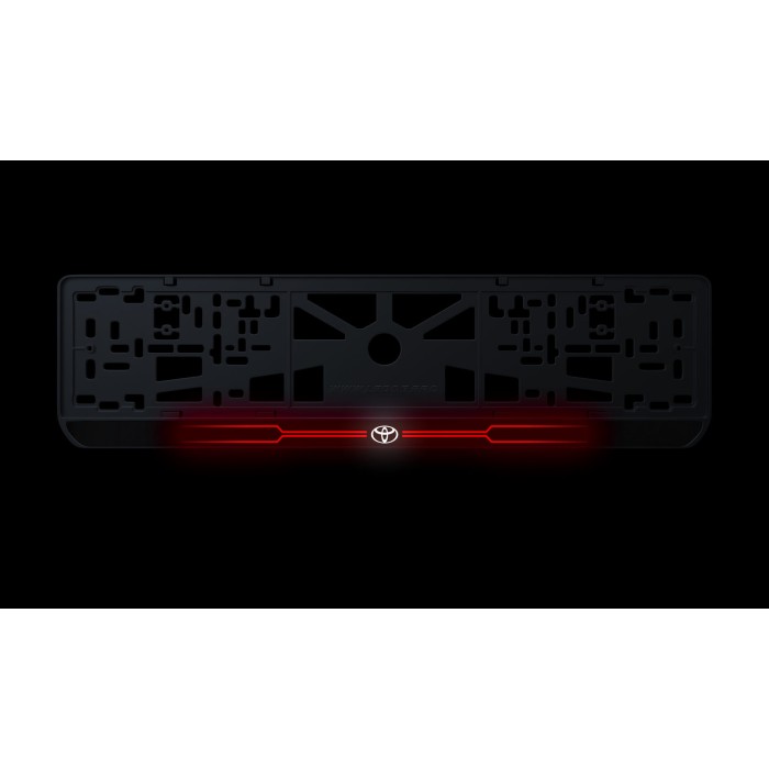 Номерна рамка Toyota стиль #6 із високоякісного ABS пластику Ledos виглядає як LCD дисплей.