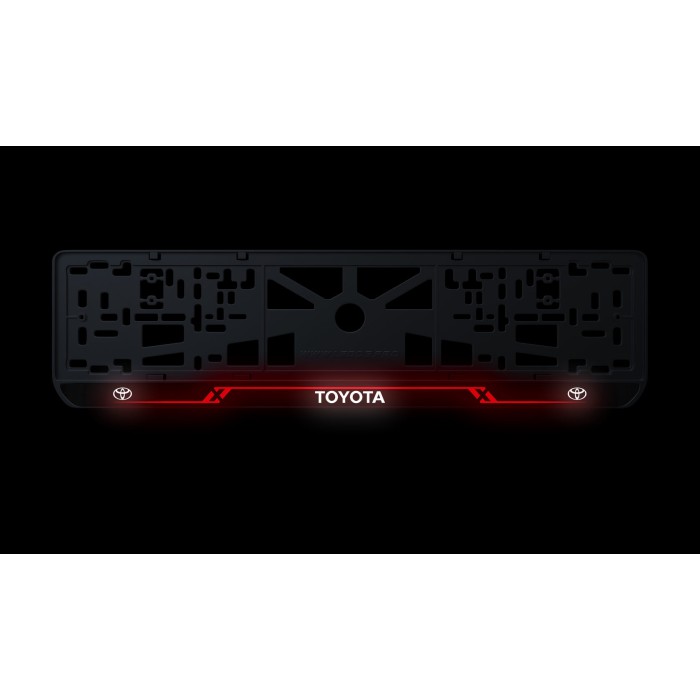 Номерна рамка Toyota стиль #8 із високоякісного ABS пластику Ledos виглядає як LCD дисплей.