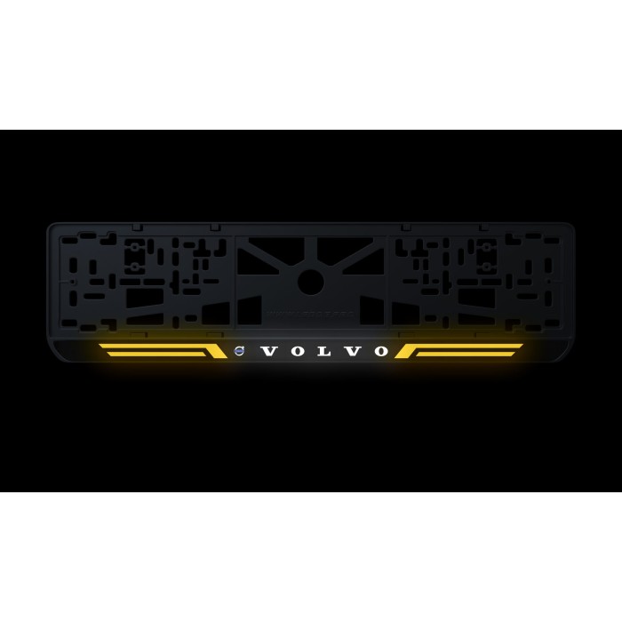 Номерна рамка Volvo стиль #4 із високоякісного ABS пластику Ledos виглядає як LCD дисплей.