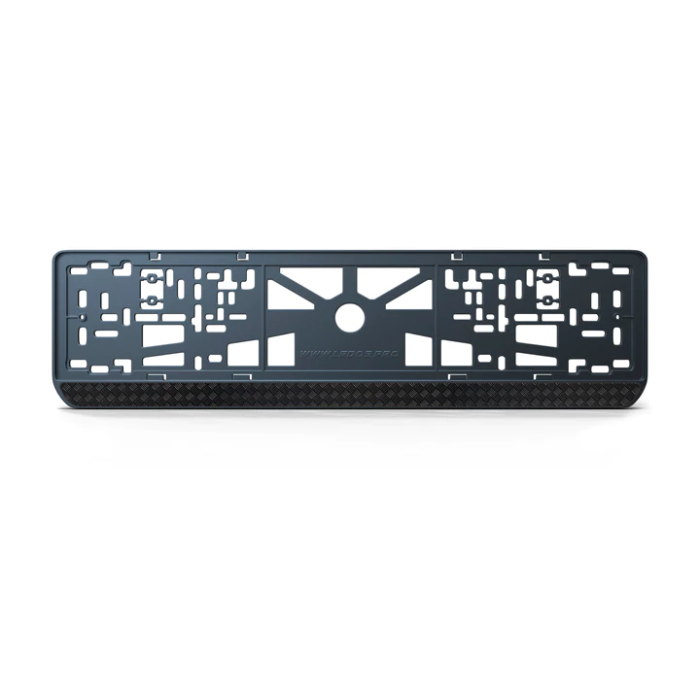 Номерна рамка Carbon edition стиль #2 із високоякісного ABS пластику Ledos виглядає як LCD дисплей.