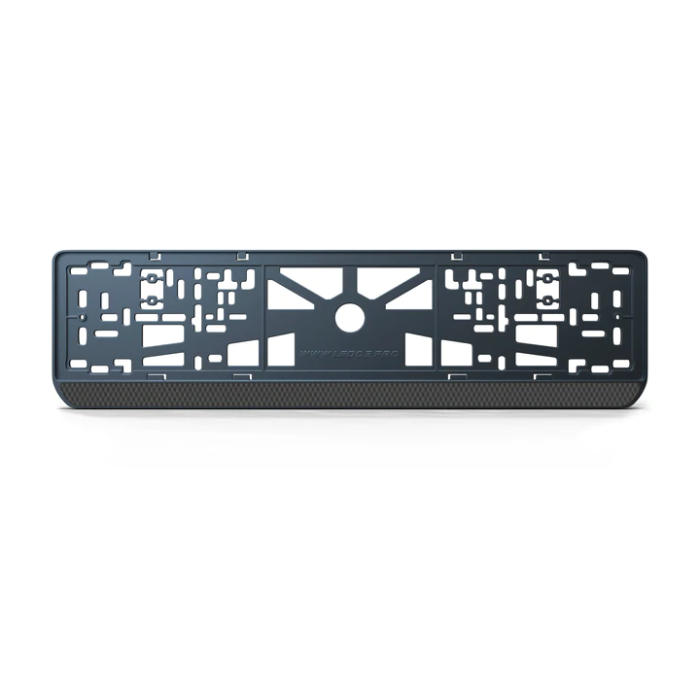 Номерна рамка Carbon edition стиль #4 із високоякісного ABS пластику Ledos виглядає як LCD дисплей.