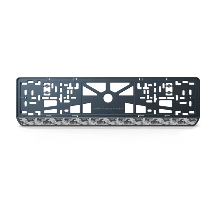 Номерная рамка Military edition стиль #4 из высококачественного ABS пластика Ledos выглядит как LCD дисплей