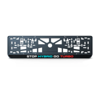 Номерна рамка STOP HYBRID GO TURBO із високоякісного ABS пластику Ledos виглядає як LCD дисплей.