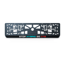 Номерна рамка STOP HYBRID GO V12 із високоякісного ABS пластику Ledos виглядає як LCD дисплей.