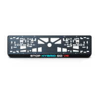 Номерна рамка STOP HYBRID GO V6 із високоякісного ABS пластику Ledos виглядає як LCD дисплей.