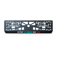 Номерна рамка STOP HYBRID GO V8 із високоякісного ABS пластику Ledos виглядає як LCD дисплей.
