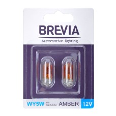 Лампа накаливания Brevia WY5W 12V 5W W2.1x9.5d AMBER B2, 2шт