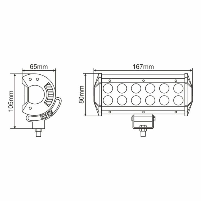 Фара светодиодная Brevia Cree Spot 10-30V, 36W (12x3W), 3000Lm, 1шт