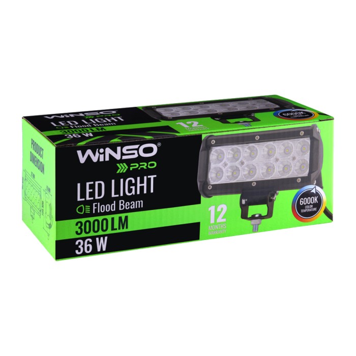 Фара светодиодная Winso Pro Cree рассеянный 10-30V, 36W (12x3W), 1шт.