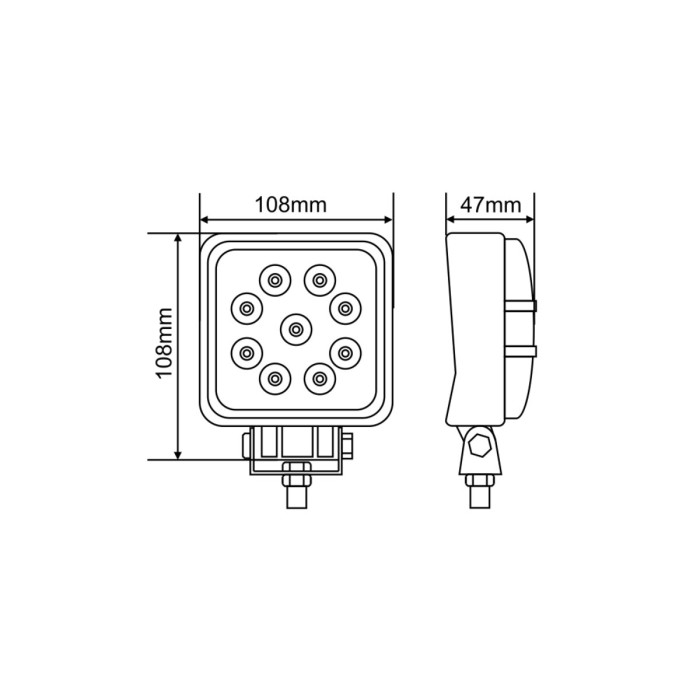 Фара светодиодная Brevia Epistar Spot 10-30V, 27W (9x3W), 1980Lm, 1шт