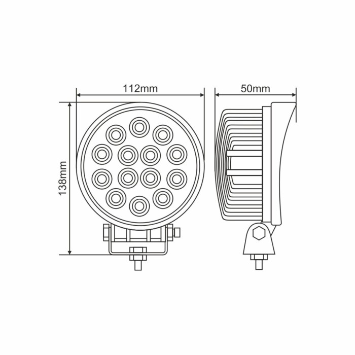Фара светодиодная Winso Pro Epistar white рассеянный 10-30V, 42W (14x3W), 1шт