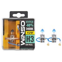 Галогеновая лампа Winso H3 12V 55W PK22s SET HYPER +60%