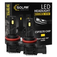 Автолампа Solar LED H8-H11-H16 12/24V 30W 3000Lm 6500K CSP3570 2шт