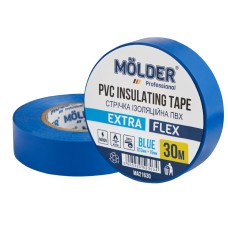 Стрічка ізоляційна ПВХ Molder 0,13x19мм 30м синя, професійна, вогнетривка