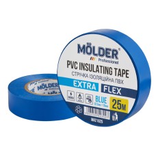 Лента изоляционная ПВХ Molder 0,13x19мм 25м синяя, профессиональная, огнеупорная
