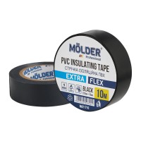 Стрічка ізоляційна ПВХ Molder 0,13x19мм 10м чорна, професійна, вогнетривка