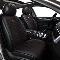 Накидки на сиденья из Алькантары черные с красной нитью BELTEX Monte Carlo (комплект на передние сиденья)