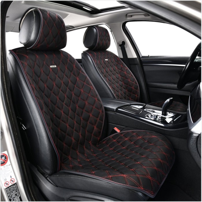 Преміум накидки для передніх сидінь CarLife Nitro, black-red 2шт