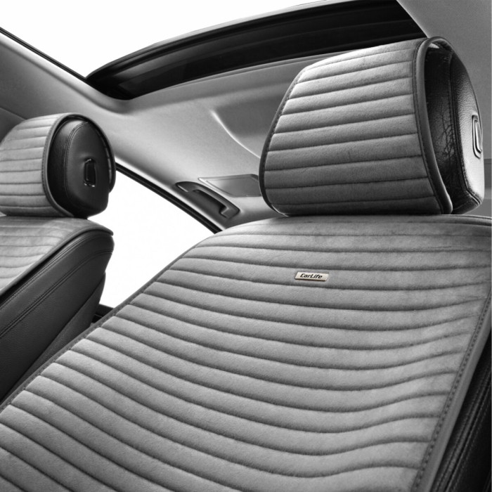Преміум накидки для передніх сидінь CarLife Sport, grey 2шт