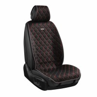 Премиум накидки для передних сидений CarLife Nitro, black-red 2шт