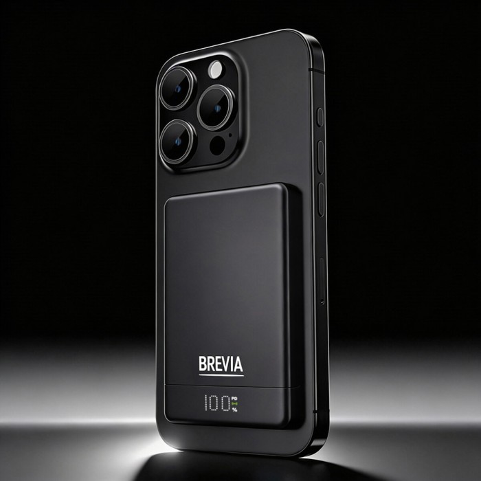 Повербанк (Power Bank) Brevia ePower 10000mAh MagSafe SuperSlim PD20W, Q15W LCD черный