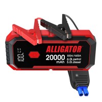 Бустер для авто 800A/1600A, 20000mAh зі Smart-клеммами, футляр для зберігання Alligator джампер