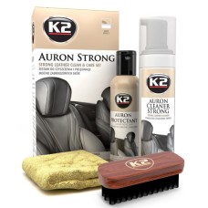 Набор по уходу за кожаной обивкой К2 Auron Strong Set со щеткой и микрофиброй
