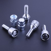 Колесные болты секретные M12х1,25х30 (хром конус/оборотное кольцо/2кл.) (4шт блист) ВАЗ-2101-07 Walline 372