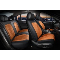 Накидки на сидіння авто 3D Elegant повний комплект Кава (авточохли MODENA 3D)